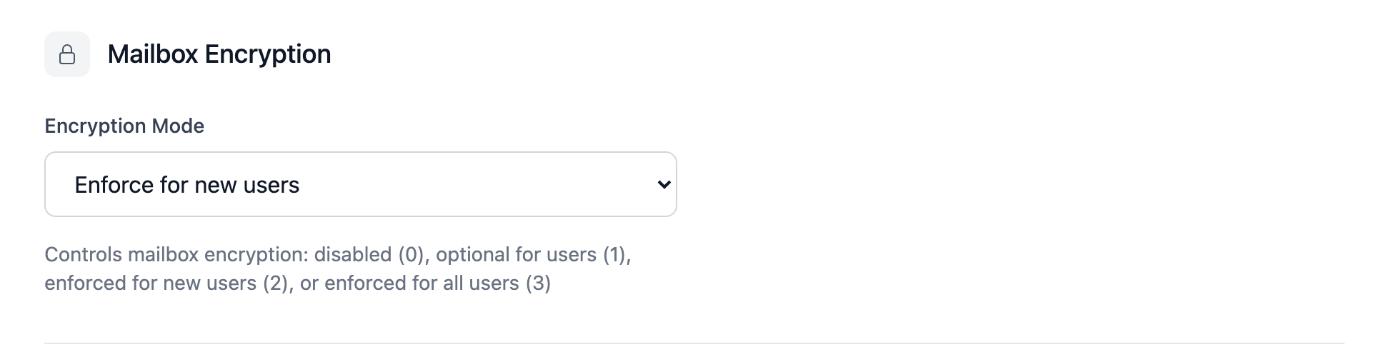 MailCrypt settings
