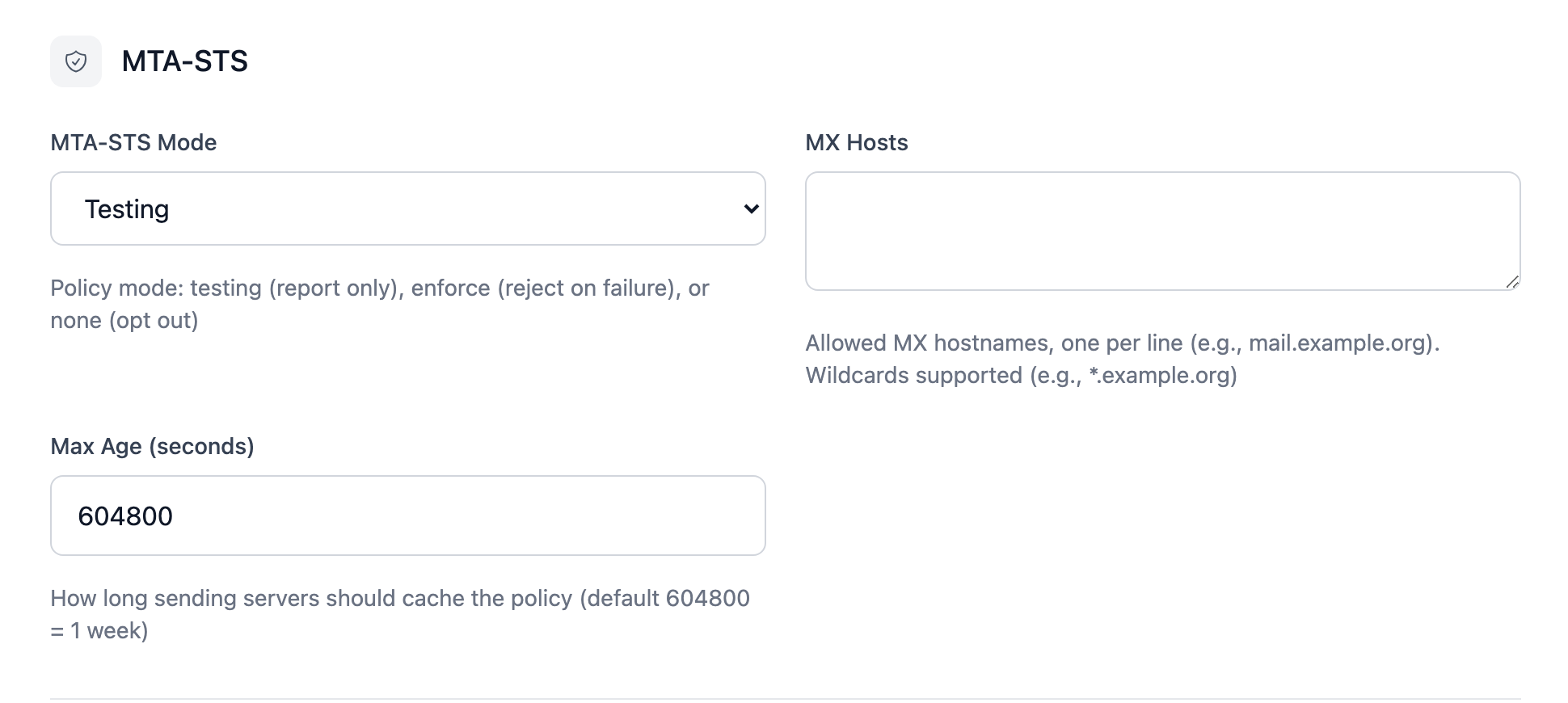 MTA-STS settings