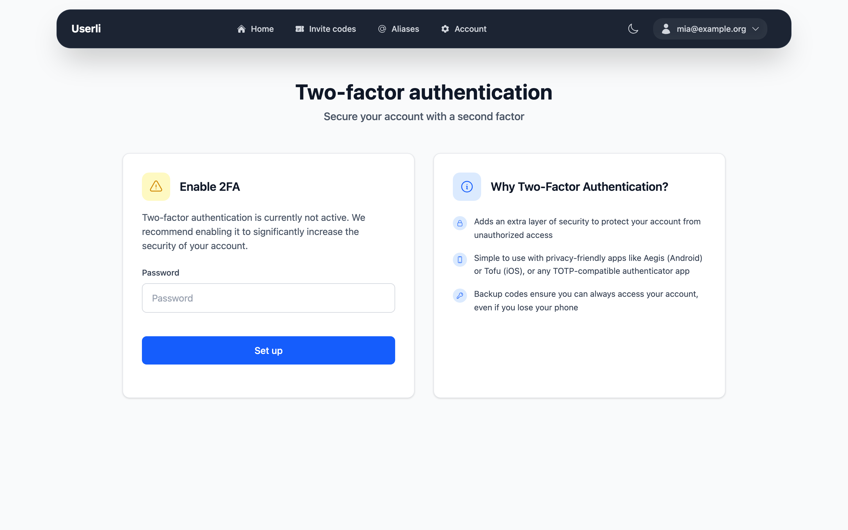 Two-factor authentication